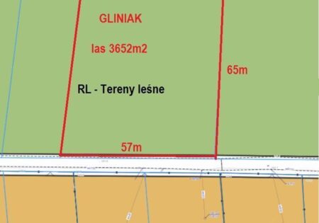 Las w miejscowości Gliniak 3652m2